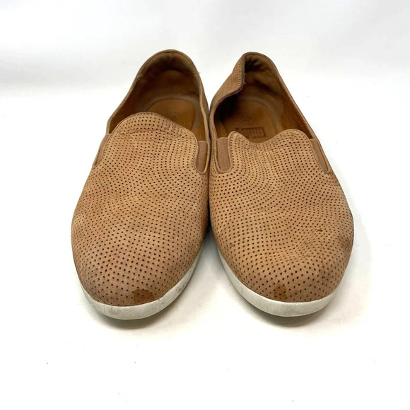 FitFlop Superskate Perforated Leather Tan Loafer‎ Flat Shoes Size US 11 - Picture 3 of 9